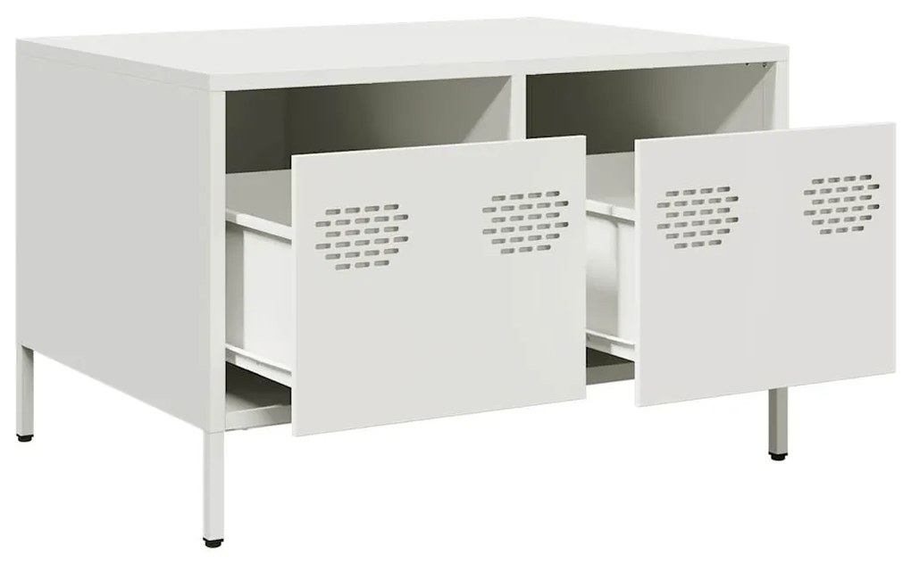 Mobile tv bianco 68x50x43,5 cm in acciaio laminato a freddo