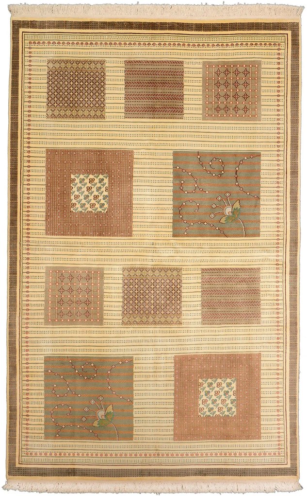 Cashmere Silk Tappeto 120 x 190 Beige (Indian) Annodato A Mano