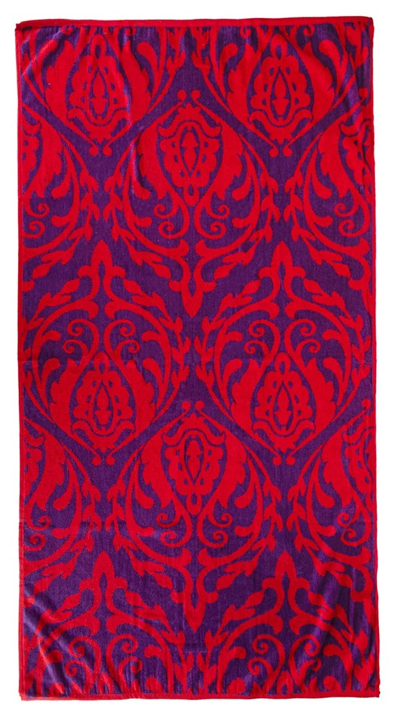 Telo mare 90x165 cm decoro rosso