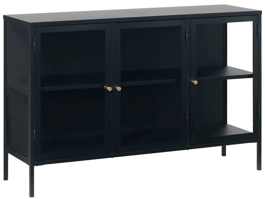 Vetrina in metallo nero 132x85 cm Carmel - Unique Furniture
