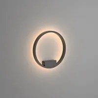 Applique Da Parete Moderno Rim Alluminio Nero 1 Luce Led 25W