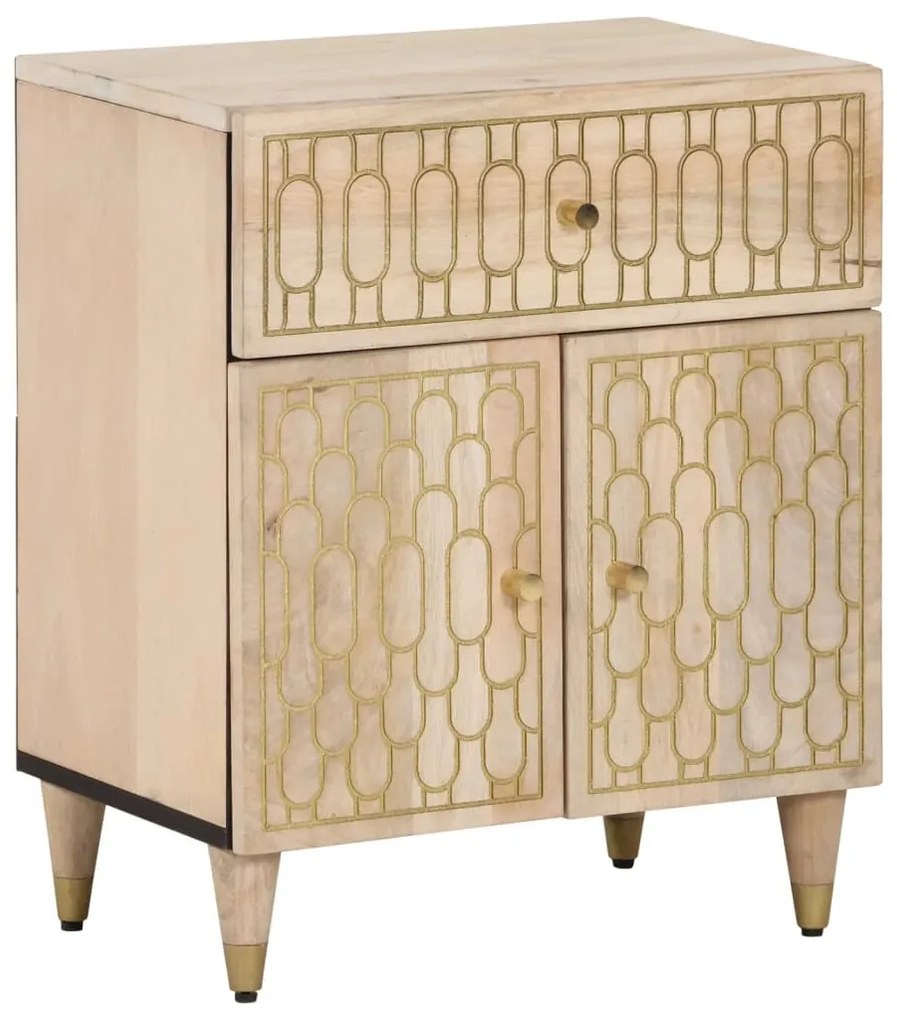 Comodino 50x33x60 Cm İn Legno Massello Di Mango /