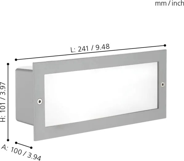 EGLO 88008 - Lampada da incasso per esterni ZIMBA 1xE27/60W argento/bianco IP44