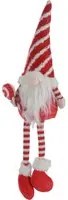 Gnomo Natale gambemolli 55 cm cappello righe rosso bianco