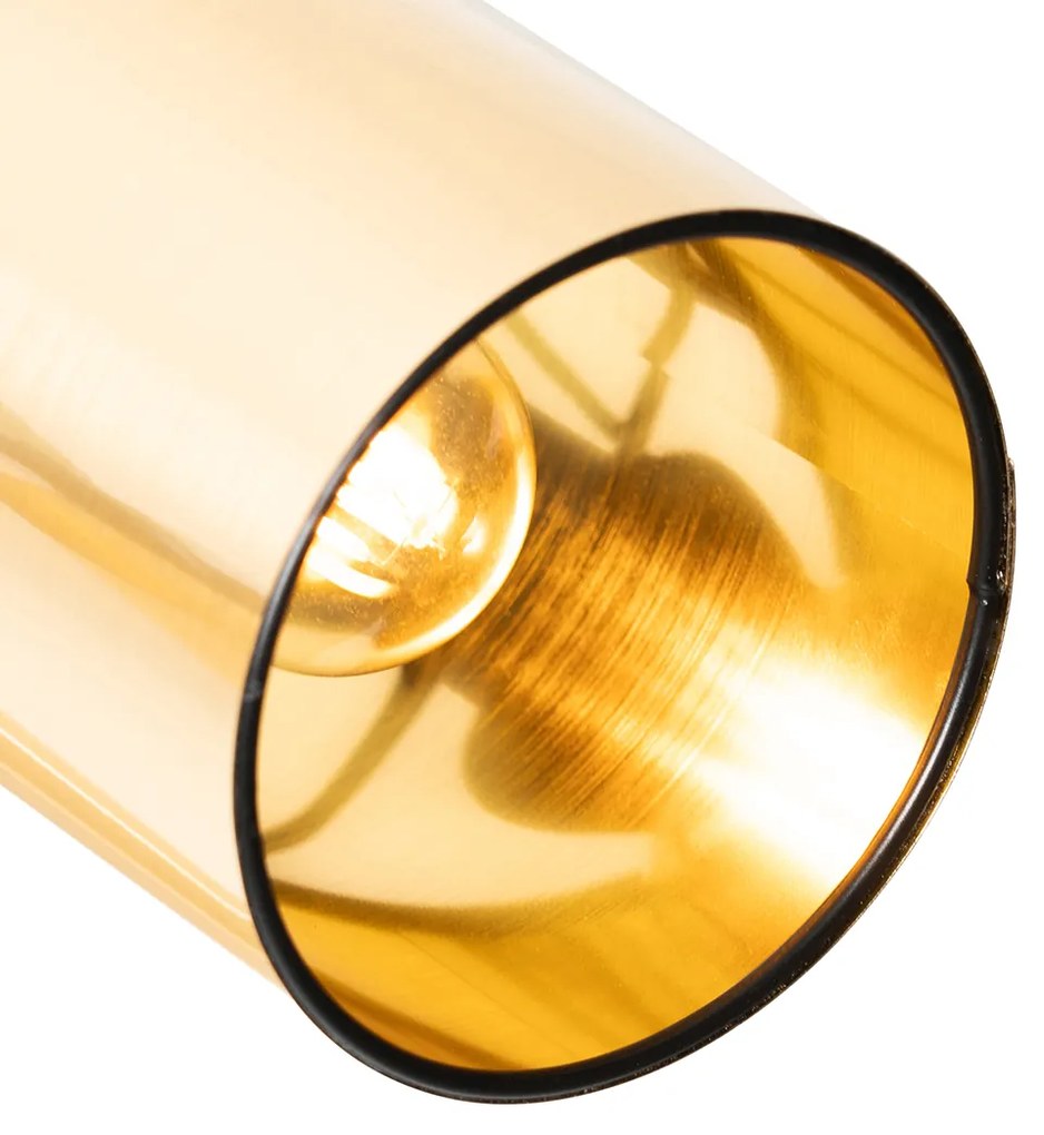 Faretto moderno nero con oro 3 luci - Lofty