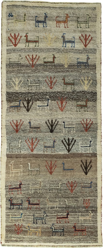 Gabbeh Tappeto 80 x 190 Beige (Iran) Annodato A Mano