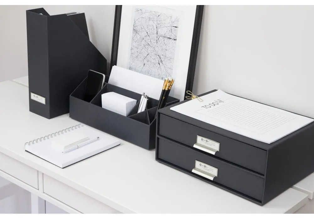Organizzatore di documenti grigio scuro Viktoria - Bigso Box of Sweden