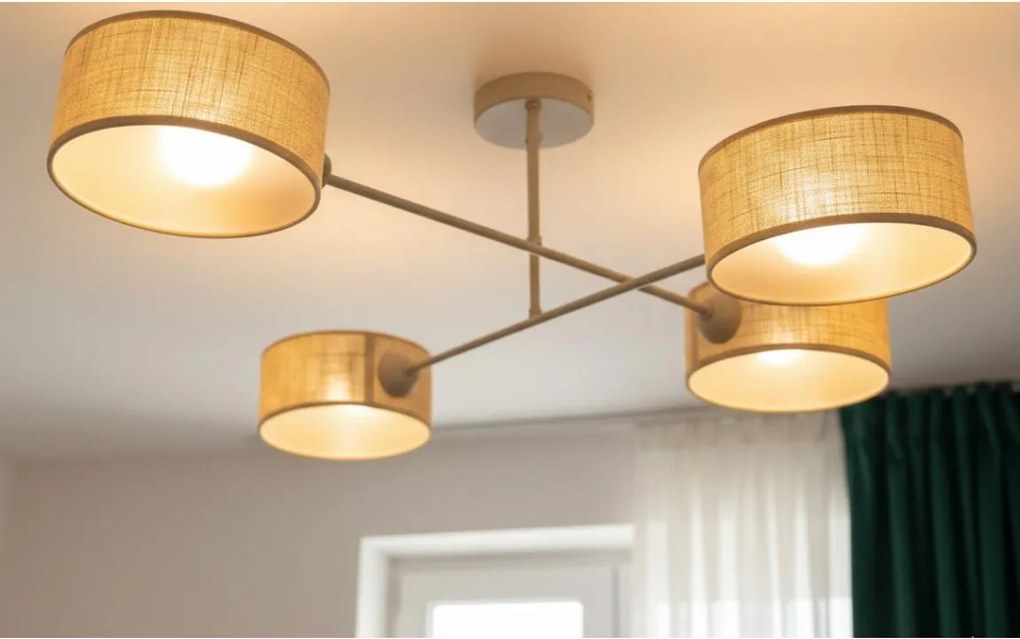 Brilagi - Plafoniera VIRGO 4xE14/40W/230V beige/oro