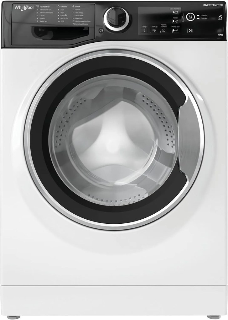 Whirlpool Lavatrice Slim 6kg - Inverter, 6° SENSO, 1200 Giri, Profonda 42,5 cm