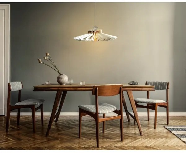 Lampadario a sospensione con filo 1xE27/60W/230V bianco diametro 52 cm