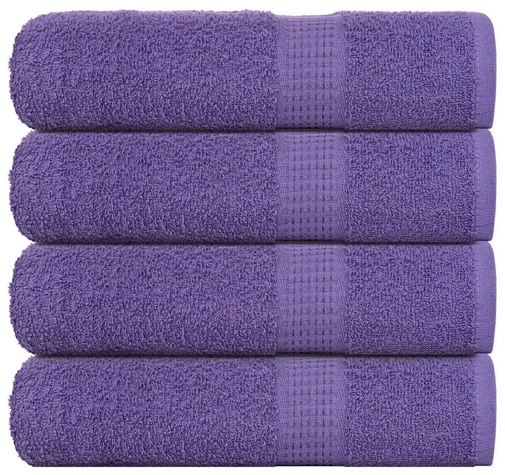 Asciugamani Da Bagno 4 Pz Viola 100x150cm 360g/m² 100% Cotone /