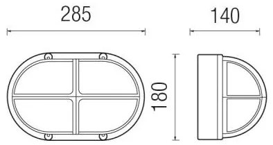 Alfa Oval 28.5X18Cm Con Griglia In Mezzo 75W E27