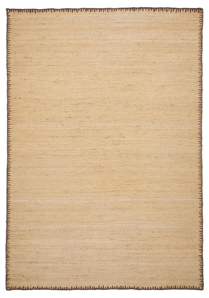 Kave Home - Tappeto Sorina in juta naturale con bordo marrone 160 x 230 cm