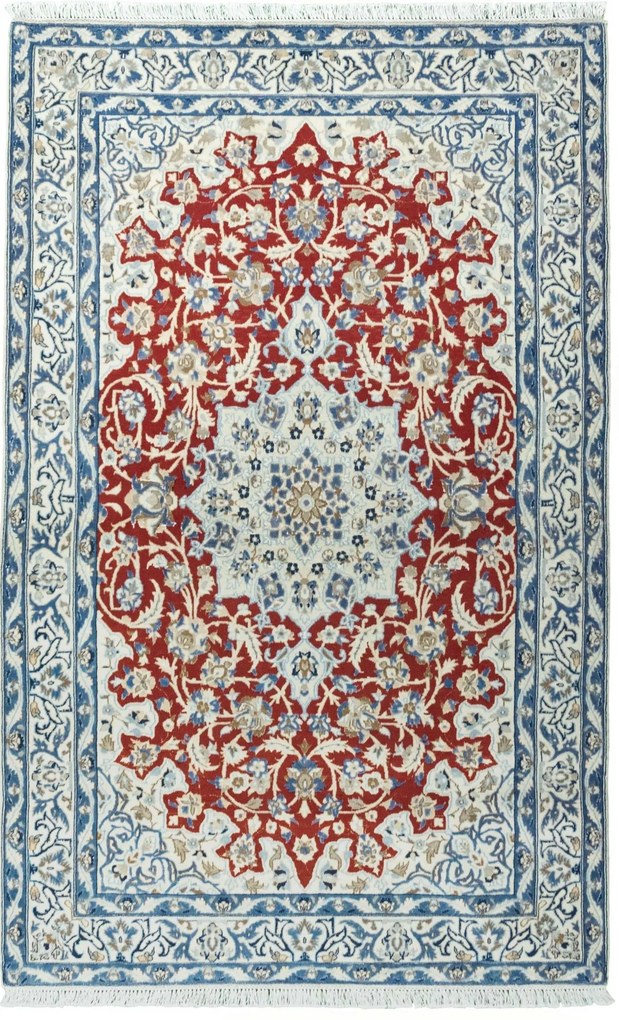 Nain Tappeto persiano 130x210 Rosso (Iran) Annodato A Mano