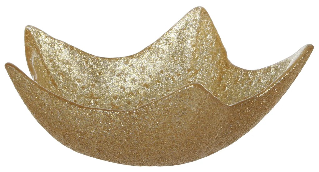 Ciotolina stella in vetro 12 cm oro natalizia