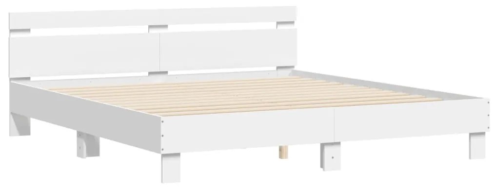 Giroletto con testiera bianco 160x200 cm in legno multistrato