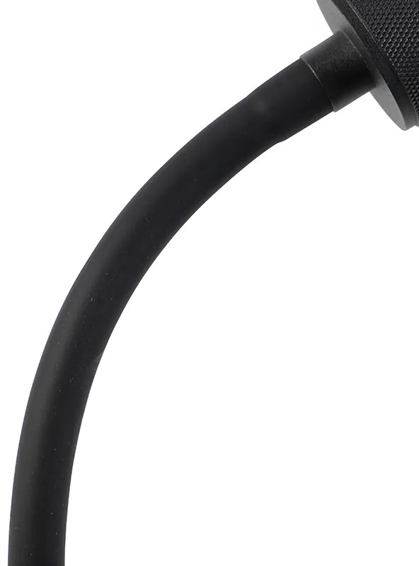 Lampada da tavolo a morsetto moderna nera con braccio flessibile - Cavalux