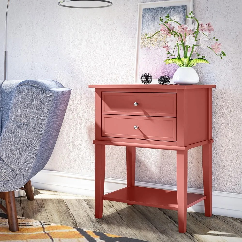 Comodino color mattone Franklin - Støraa