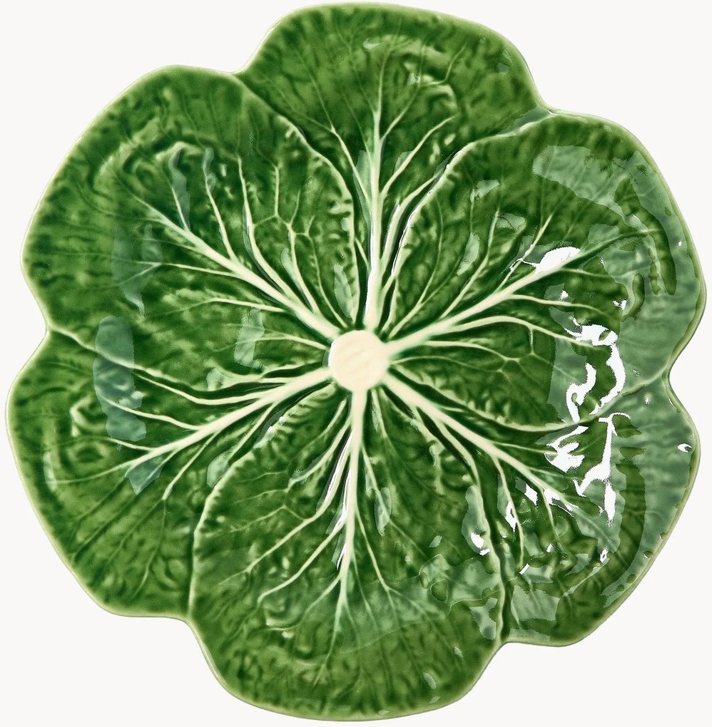 Set di 2 piatti piani dipinti a mano Cabbage