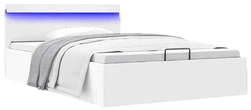 Giroletto Contenitore Idraulico Led Bianco Similpelle 140x200cm /