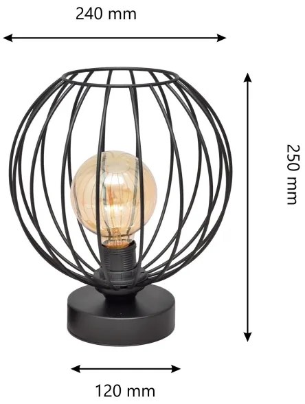 Lampada da tavolo MERCURE 1xE27/15W/230V nera