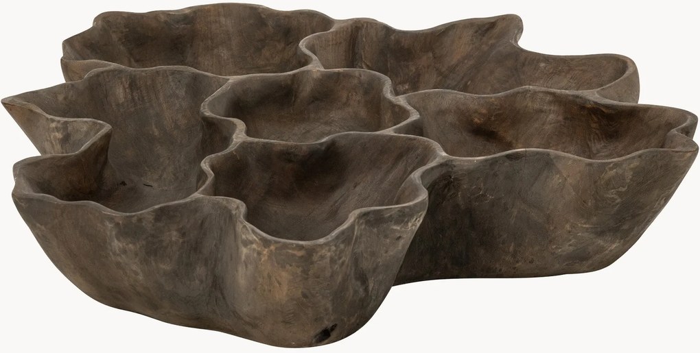 Vassoio decorativo irregolare in legno di teak Rina