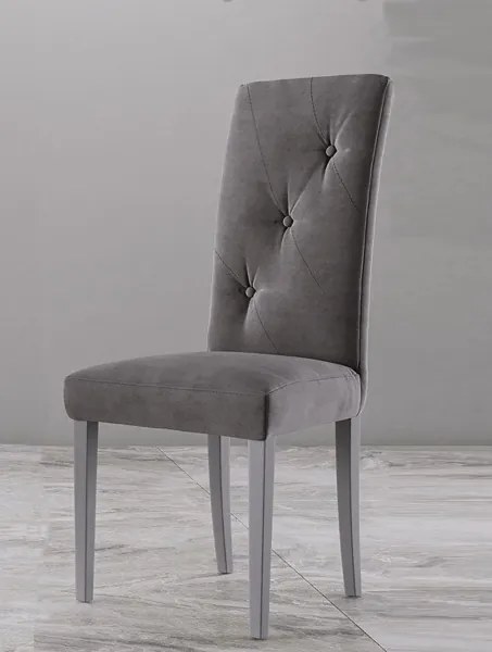 Set da 2 Sedia JERSEY in tessuto microfibra GRIGIO