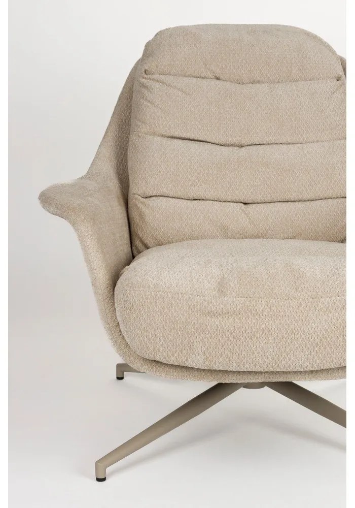 Poltrona da relax beige girevole Philly – Zuiver