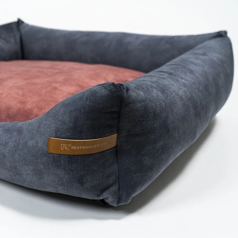 Letto per cani bordeaux-grigio scuro 55x65 cm SoftBED Eco S - Rexproduct