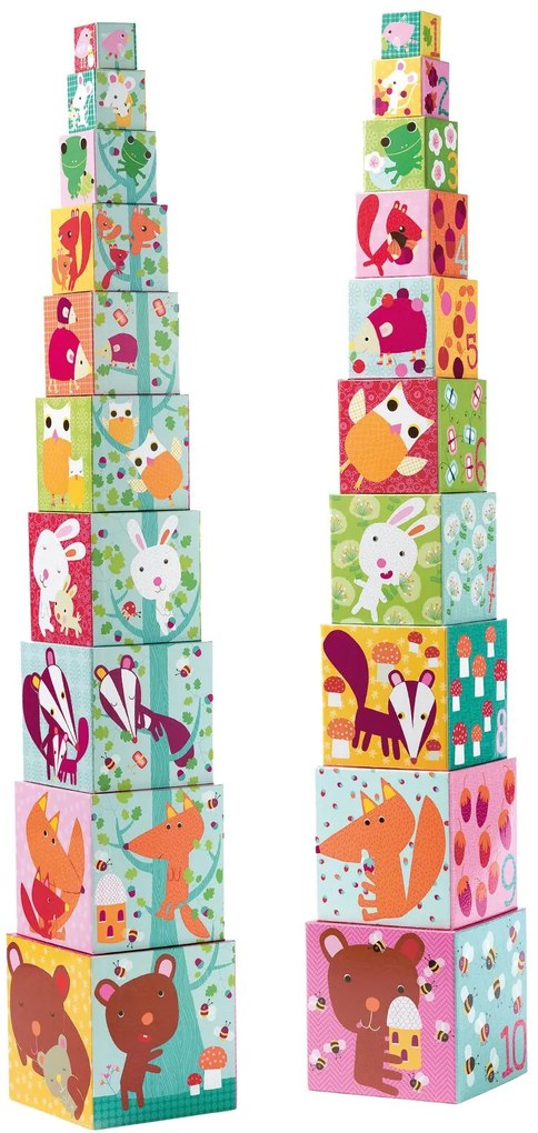 Cubi da sovrapporre - piramide - animali della foresta