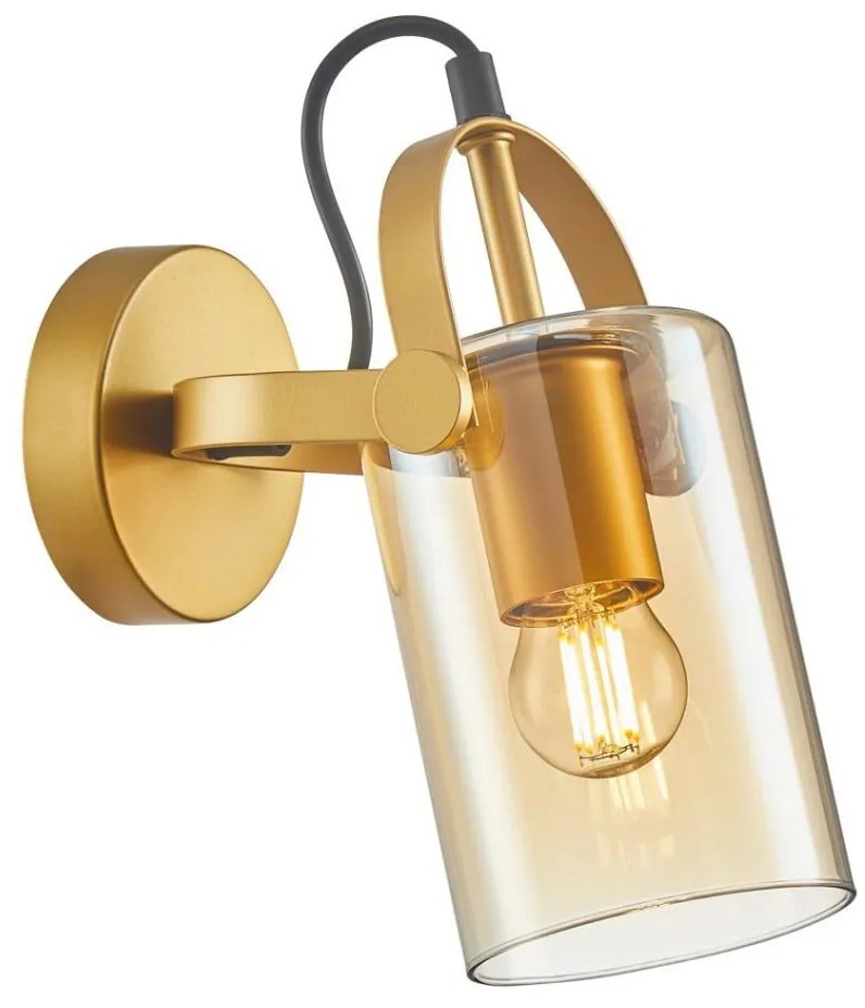 ITALUX WL-32453-1 GD+AMB -Faretto da parete NANESMA 1xE27/40W/230V rame