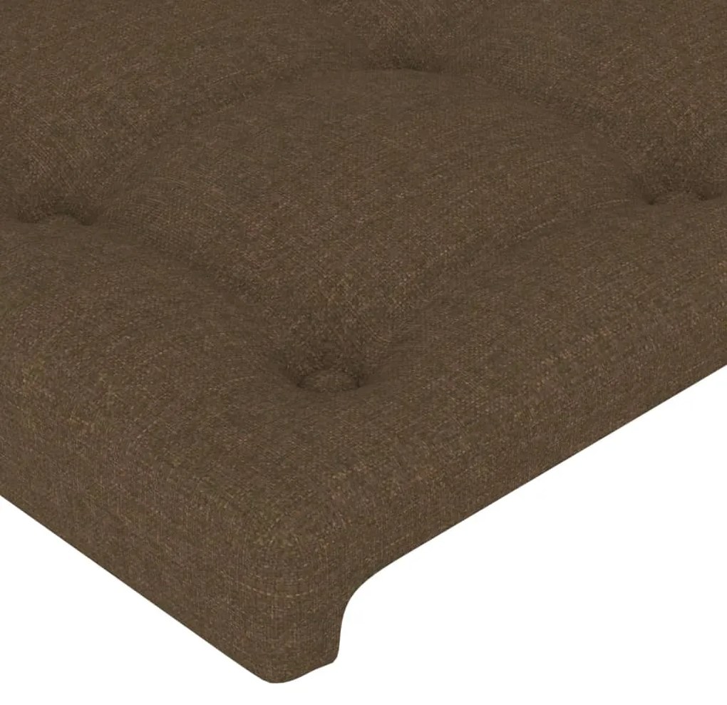 Testiera ad orecchio marrone scuro 93x23x78/88 cm in tessuto