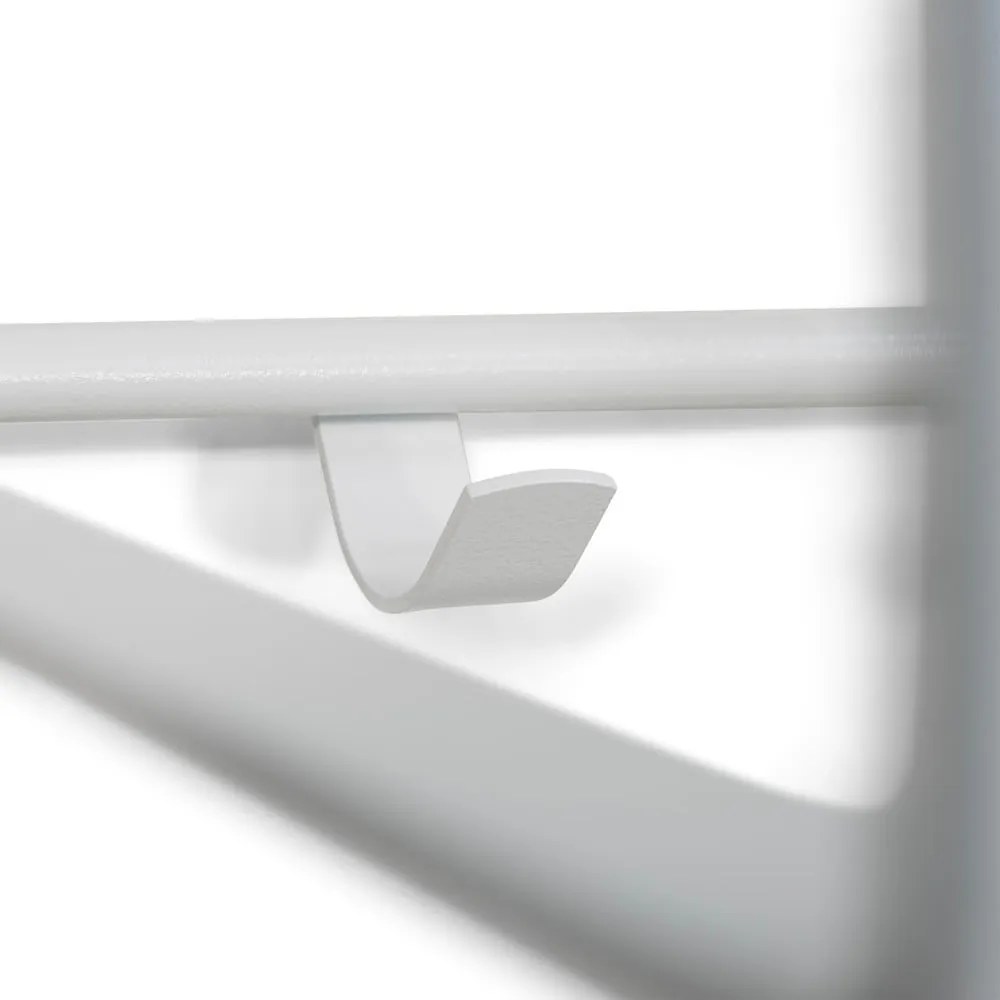Attaccapanni da parete bianco in metallo con scaffale 100 cm Rex – Spinder Design