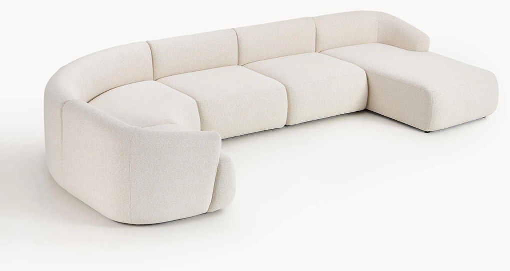 Divano angolare XL componibile in bouclé Sofia