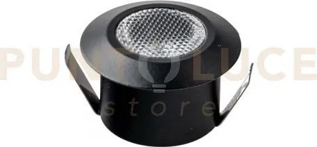 Incasso led asso nero tondo 1,2w 100lm 4000k 3,2x2,2cm