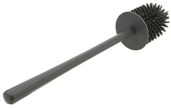 Scopino di ricambio per wc con setole in silicone grigio e manico in plastica