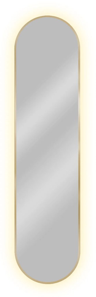 Baltica Design Tiny Border Pastille specchio 50x100 cm ovale con illuminazione oro 5904107926261
