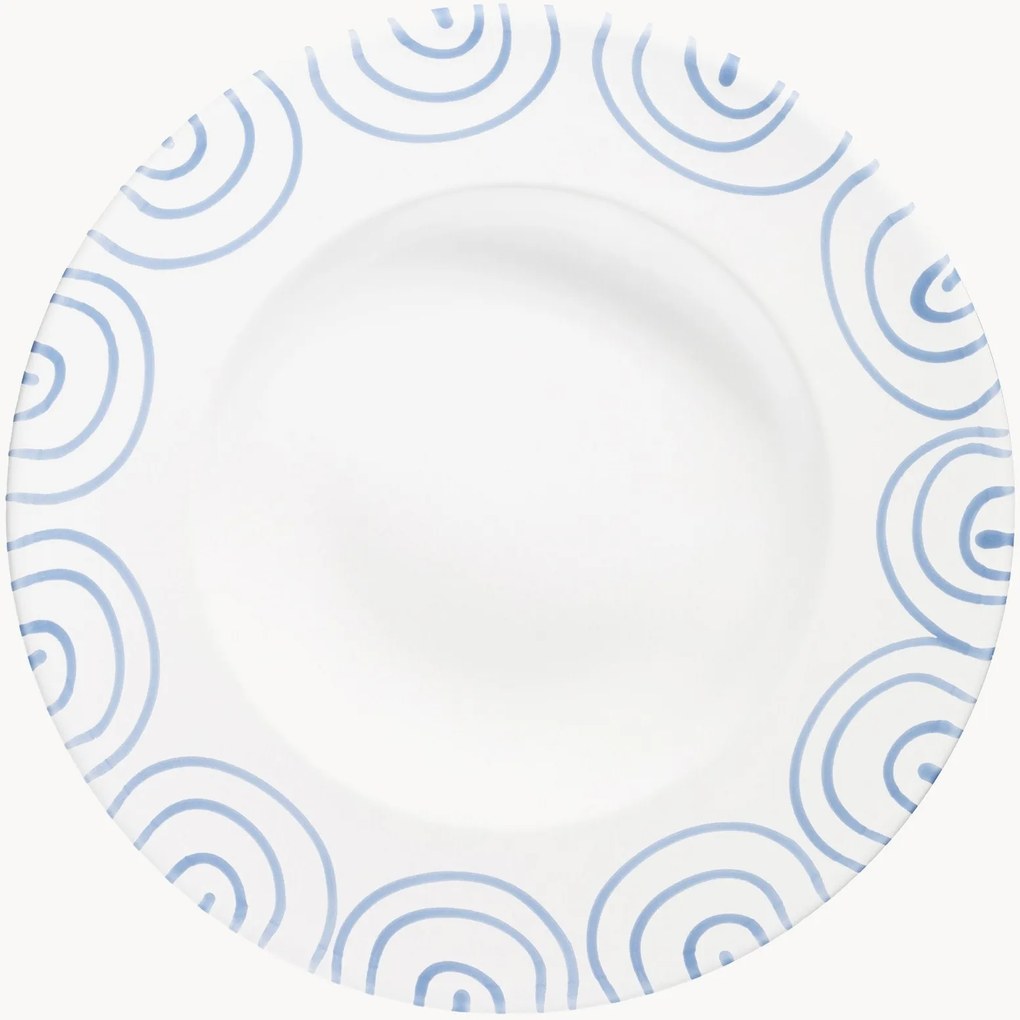Piatto per pasta fatto a mano Blaugeflammt