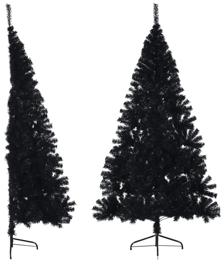 Albero Di Natale Artificiale A Metà Con Base Nero 240 Cm Pvc /