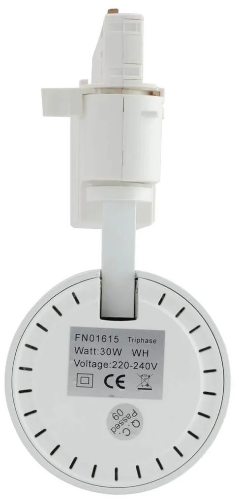 Faro LED 30W Trifase 60° 120lm/W CRI92 no Flickering - BRIDGELUX LED Colore Bianco Freddo 6.000K