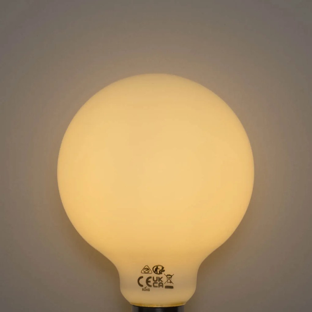 Set di 5 Lampadina LED dimmerabile a 3 livelli E27 vetro opalino G95 4W 450lm 2700K