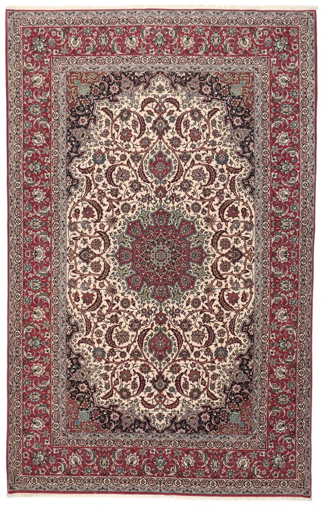 Isfahan Tappeto 320x210 (Iran) Annodato A Mano