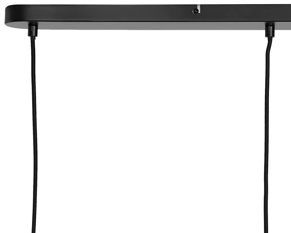 Lampada a sospensione Art Déco nera con vetro fumé rettangolare 4 luci - Bao