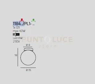 Plafoniera bianco 1 luce vetro bianco fog 1184bi-pl1-bf