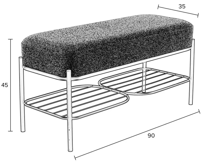 Panchina grigio chiaro Milou - White Label