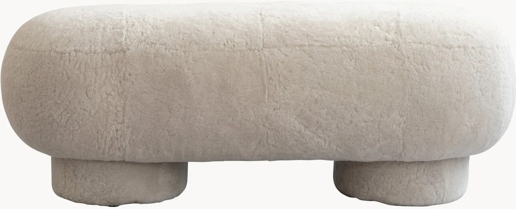 Panca fatta a mano con rivestimento in pelle di pecora Big