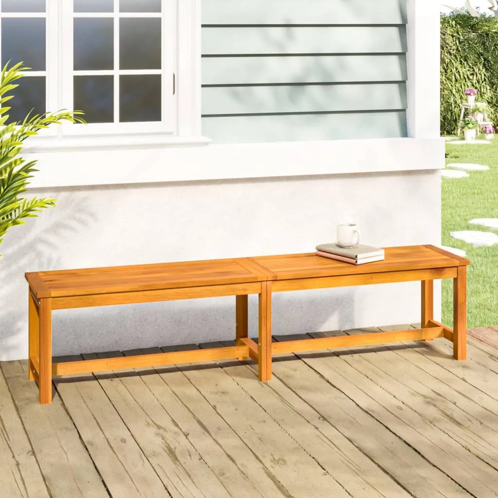 Panca da giardino 180x35x45 cm in legno massello di acacia