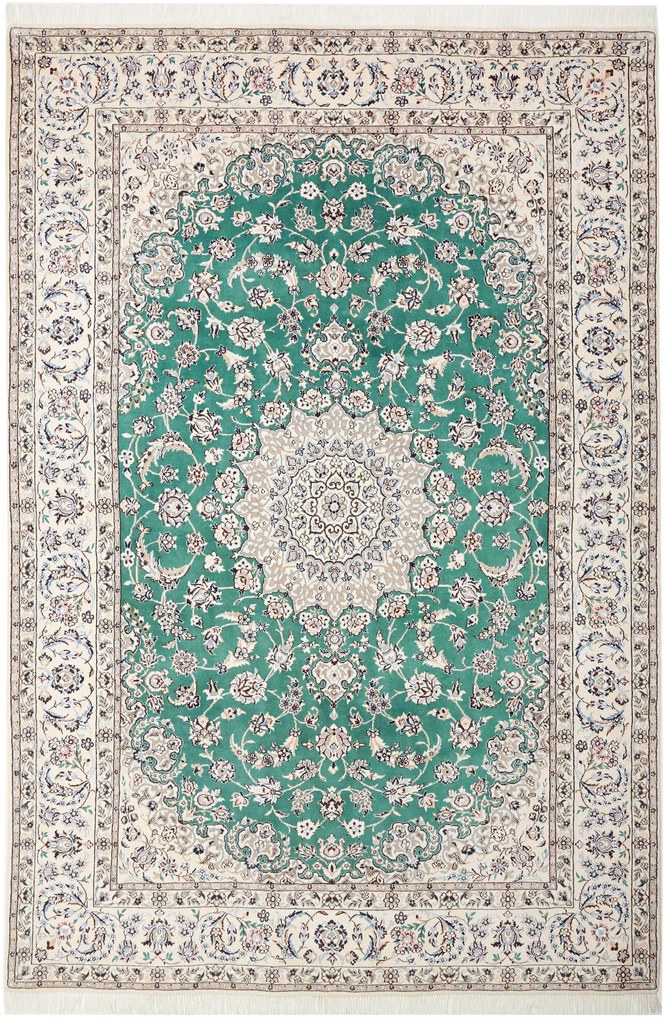 Nain Tappeto persiano 300x200 Verde (Iran) Annodato A Mano