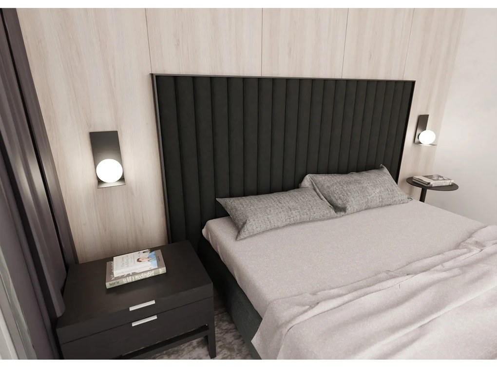 Applique Minimal 1 Luce Indiretta Agni Con Base In Acciaio Nero E Vetro Opale