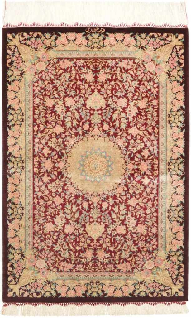Ghom Tappeto persiano 90 x 60 Rosso (Iran) Annodato A Mano